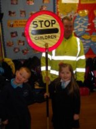 P1 and 2 get a visit from Sammy the Lollipop man!